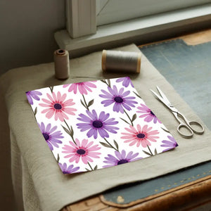 Home Decor - Pink Floral Fabric - Bold Cotton Quilting Material - Dipaliz