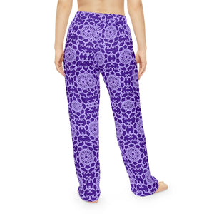 Purple Blue Abstract Pattern Women’s Pajama Pants (aop) - Pajamas