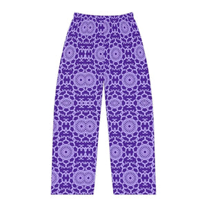 Purple Blue Abstract Pattern Women’s Pajama Pants (aop) - Pajamas