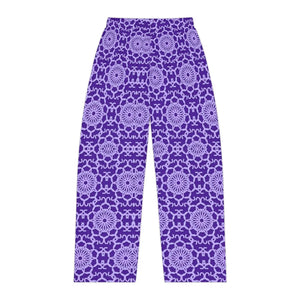 Purple Blue Abstract Pattern Women’s Pajama Pants (aop) - Pajamas