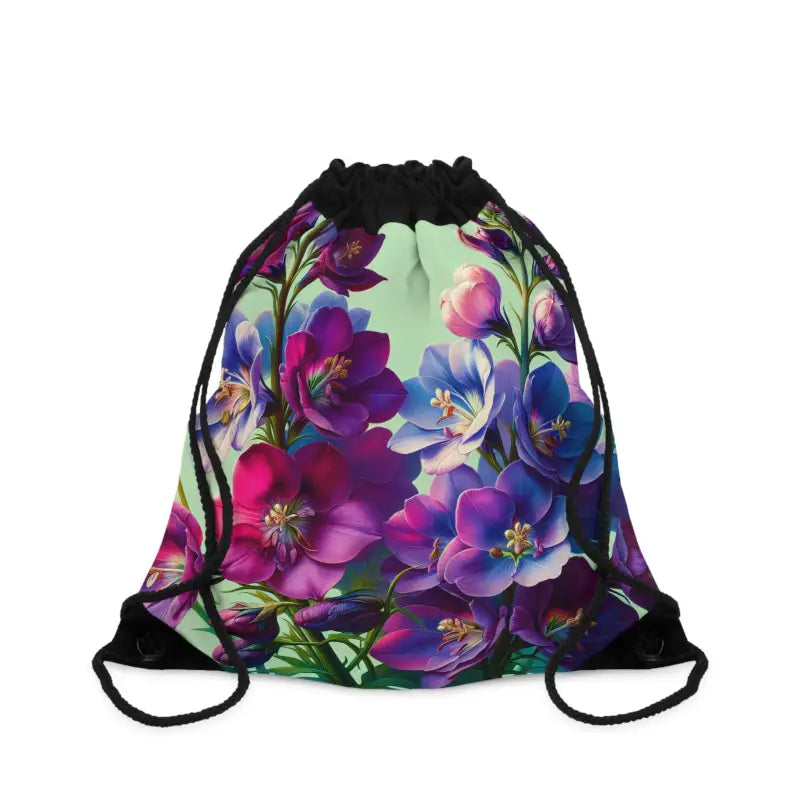 Blooming Purple Floral Drawstring Bag: your Gym Sidekick - one Size Bags