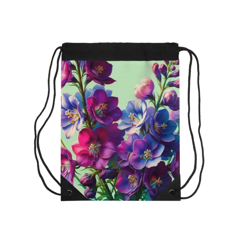 Blooming Purple Floral Drawstring Bag: your Gym Sidekick - one Size Bags