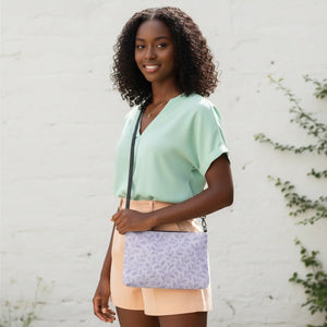 Purple Floral Vines Crossbody Bag – Faux Leather - Dipaliz - Cross Body Bags