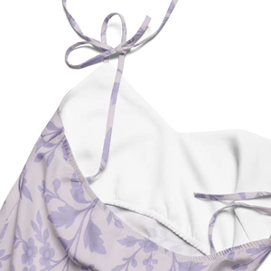 Purple Floral Midi Dress with Built-in Bra - Dipaliz - Dresses