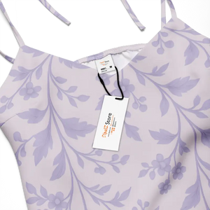 Purple Floral Midi Dress with Built-in Bra - Dipaliz - Dresses