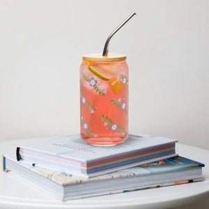 Trendy Tumbler Purple Flowers Casual Wear Style - Dipaliz - 16 Oz with Lid & Straw - Tumblers