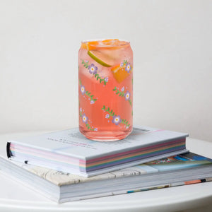 Chic Purple Flowers Trendy Tumbler 16oz Glass - Dipaliz - Tumblers