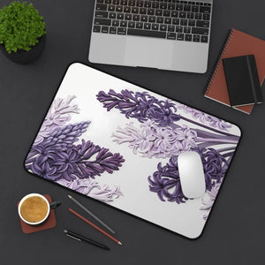 Purple Hyacinth Floral Desk Mat - Neoprene Workspace Essential - Dipaliz - 12’’ × 18’’ - Computer Accessories