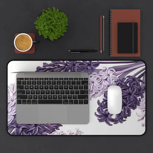Purple Hyacinth Floral Desk Mat - Neoprene Mouse Pad - Dipaliz - Pads