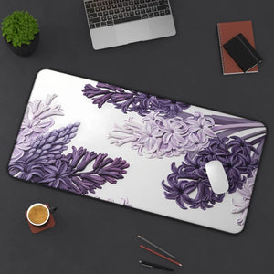 Purple Hyacinth Floral Desk Mat - Neoprene Mouse Pad - Dipaliz - Pads
