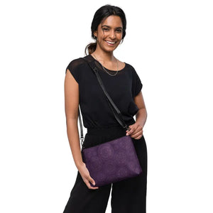 Purple Mandal Crossbody Faux Leather Dark Gray Hardware - Dipaliz - Cross Body Bags