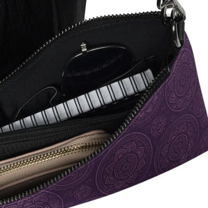 Purple Mandal Crossbody Faux Leather Dark Gray Hardware - Dipaliz - Cross Body Bags