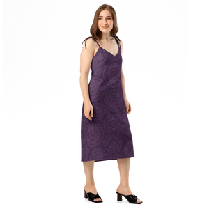 Purple Mandala Midi Dress Summer Breeze Flow - Dipaliz - Dresses