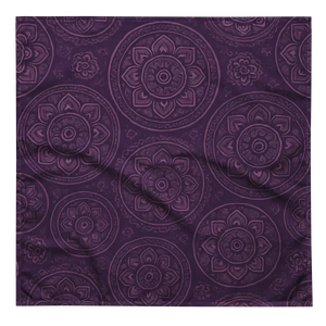 Purple Mandala Print Bandana Statement Maker - Dipaliz - Bandanas & Headties