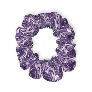 Purple Marble Scrunchie – Swirl Hair Accessory - Accessories