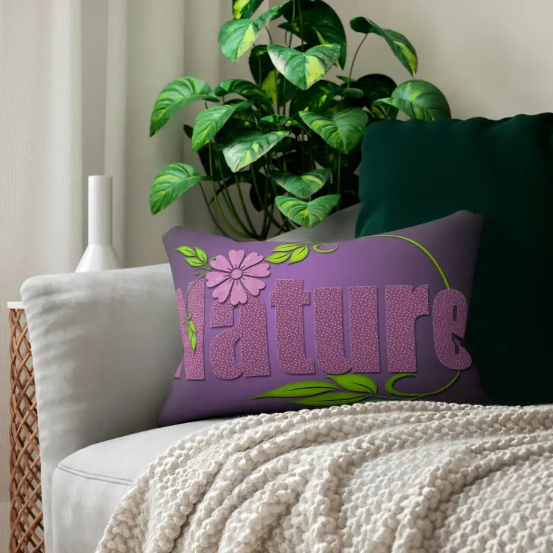 Purple Spun Polyester Lumbar Pillow to Pimp your Couch! - 20’’ × 14’’ Home Decor