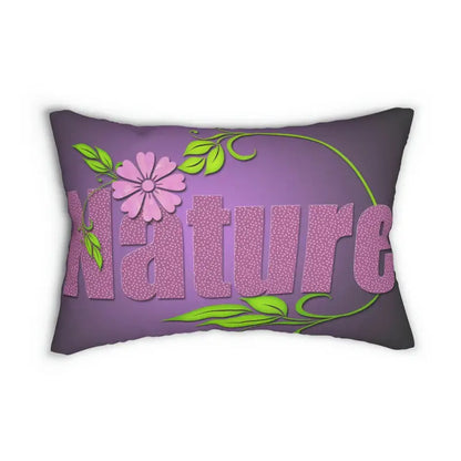 Upgrade your Couch with a Purple Spun Polyester Lumbar Pillow - 20’’ × 14’’ Home Decor