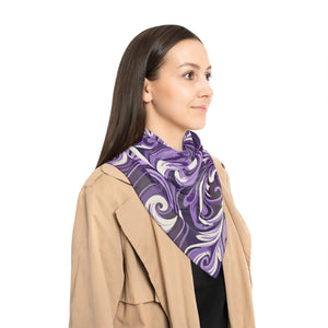 Purple Swirl Poly Scarf, Lightweight Floral-style Fashion - Neck Gaiters