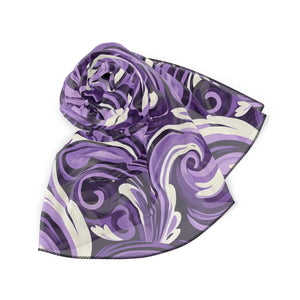 Purple Swirl Poly Scarf, Lightweight Floral-style Fashion - Neck Gaiters