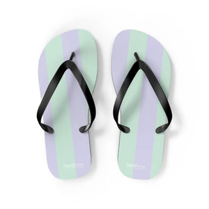 Teal Striped Flip Flops - Eva Sole Summer Shoes - Dipaliz - Slippers