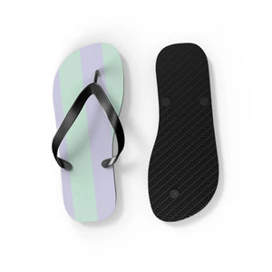 Teal Striped Flip Flops - Eva Sole Summer Shoes - Dipaliz - Slippers