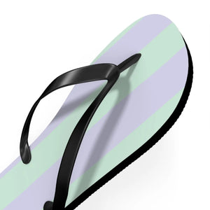 Teal Striped Flip Flops - Eva Sole Summer Shoes - Dipaliz - Slippers