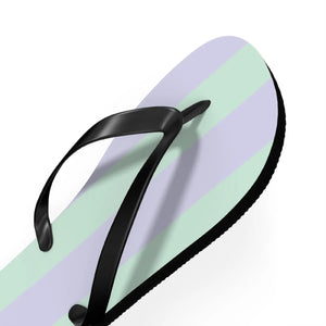 Teal Striped Flip Flops - Eva Sole Summer Shoes - Dipaliz - Slippers