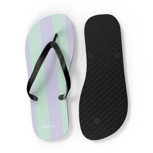 Teal Striped Flip Flops - Eva Sole Summer Shoes - Dipaliz - Slippers