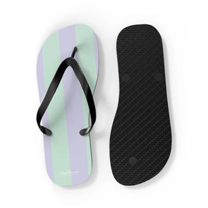 Teal Striped Flip Flops - Eva Sole Summer Shoes - Dipaliz - Slippers