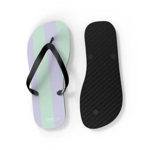 Teal Striped Flip Flops - Eva Sole Summer Shoes - Dipaliz - Slippers