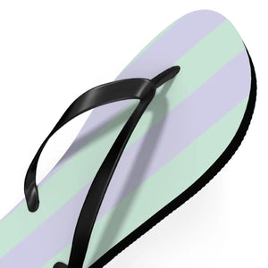 Teal Striped Flip Flops - Eva Sole Summer Shoes - Dipaliz - Slippers