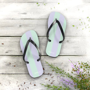 Teal Striped Flip Flops - Eva Sole Summer Shoes - Dipaliz - Slippers