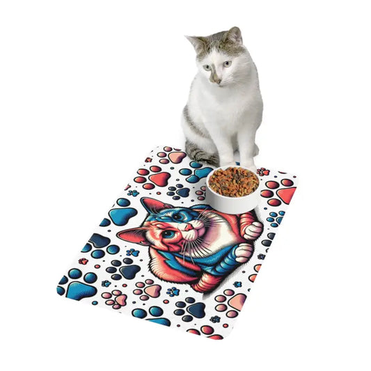 Purr-fect Pawprints Pet Food Mat: Keep Floors Clean & Pets Happy! - 12’ × 18’ / Rectangle