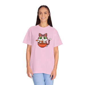 Cat Slurping Noodles Tee - Purr-fectly Cozy Cotton Shirt - Dipaliz - Blossom / s - T-shirts