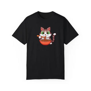 Cat Slurping Noodles Tee - Purr-fectly Cozy Cotton Shirt - Dipaliz - T-shirts