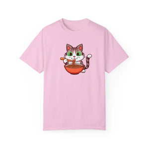 Cat Slurping Noodles Tee - Purr-fectly Cozy Cotton Shirt - Dipaliz - T-shirts