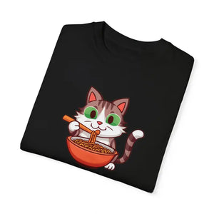 Cat Slurping Noodles Tee - Purr-fectly Cozy Cotton Shirt - Dipaliz - T-shirts