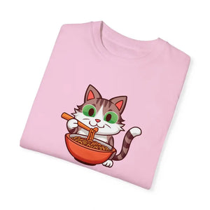 Cat Slurping Noodles Tee - Purr-fectly Cozy Cotton Shirt - Dipaliz - T-shirts