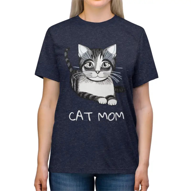 Purr-fectly Soft Cat Mom Triblend Tee For Feline Fans - T-shirt