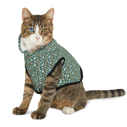Purrfect Feline Fit: Cat Print Hoodie For Stylish Cats - Pets
