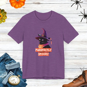 Purrfectly Spooky Cat Witch Tee - Unisex Jersey Short - Dipaliz - T-shirts