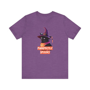 Purrfectly Spooky Cat Witch Tee - Unisex Jersey Short - Dipaliz - T-shirts
