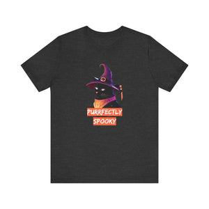 Purrfectly Spooky Cat Witch Tee - Unisex Jersey Short - Dipaliz - T-shirts
