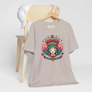 Striking Heart Queen Jersey Tee - Airlume Cotton - Dipaliz - T-shirts