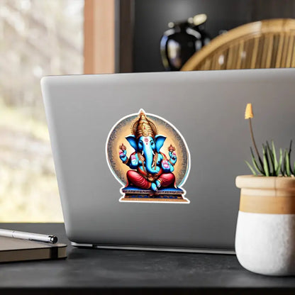 Vibrant Lord Ganesha Kiss Cut Vinyl Decals for Home Decor - 6’’ x 8’’ / Kiss-cut / Satin Paper Products