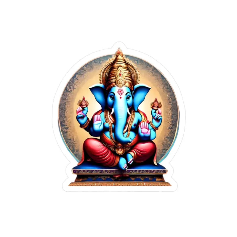 Vibrant Lord Ganesha Kiss Cut Vinyl Decals for Home Decor - Paper Products