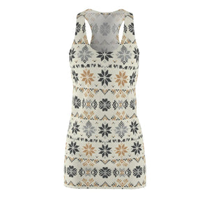 Nordic Snowflake Racerback Dress – Cozy Winter Aop - Dipaliz - Dresses - Xs