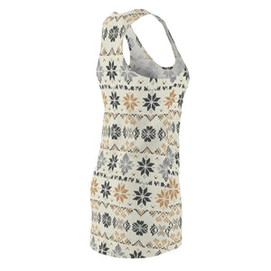 Nordic Snowflake Racerback Dress – Cozy Winter Aop - Dipaliz - Dresses - Xs