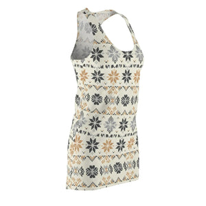 Nordic Snowflake Racerback Dress – Cozy Winter Aop - Dipaliz - Dresses - Xs