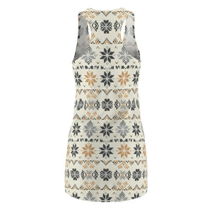 Nordic Snowflake Racerback Dress – Cozy Winter Aop - Dipaliz - Dresses - Xs
